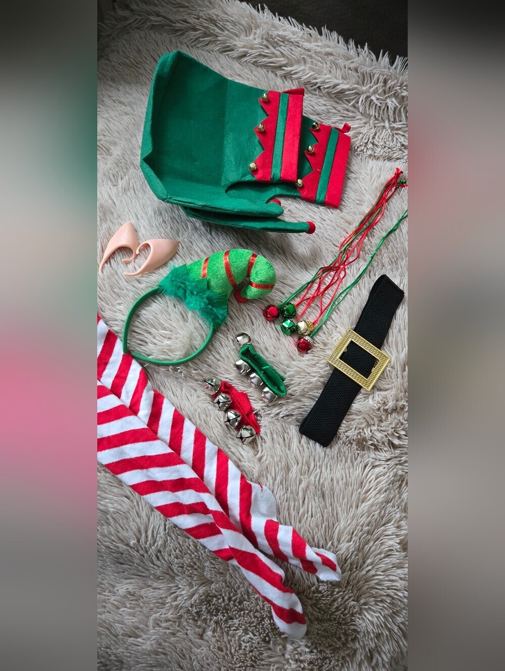 Holiday Elf Costume Dress Set for Women in Green and Red #1353 - Picture 6 of 11